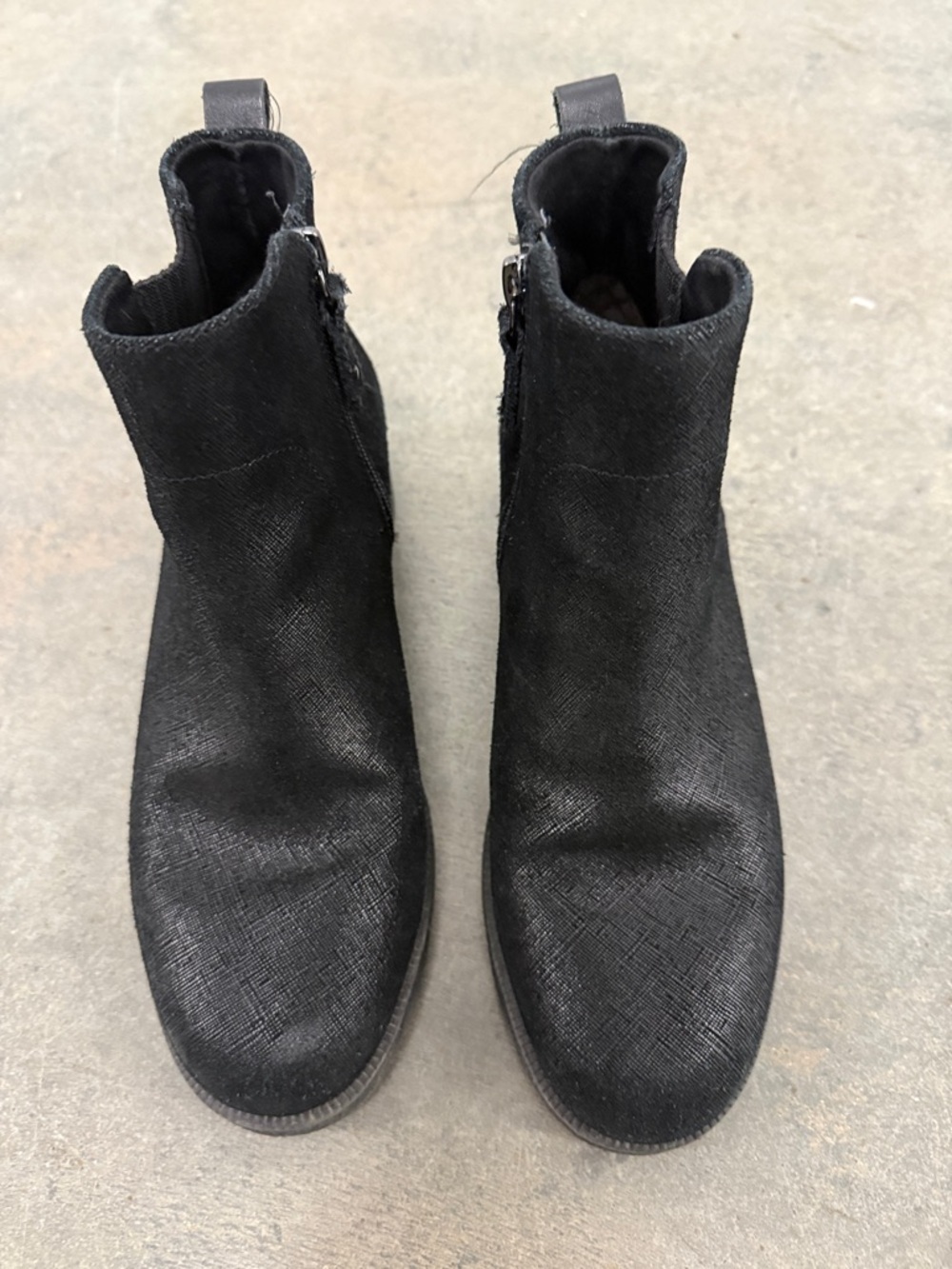 Dr. Scholl's Black Textured Ankle Booties with Side Zip